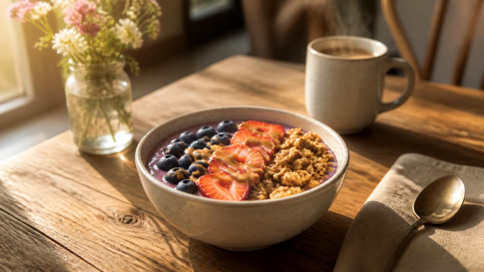 High-Protein Berry Smoothie Bowl & Garlic Chicken Skillet: Your Monday Reset