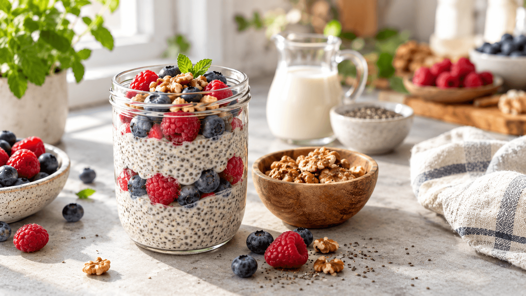 Whole Food Clean Eating Meal Ideas: The Overnight Chia Pudding Trick