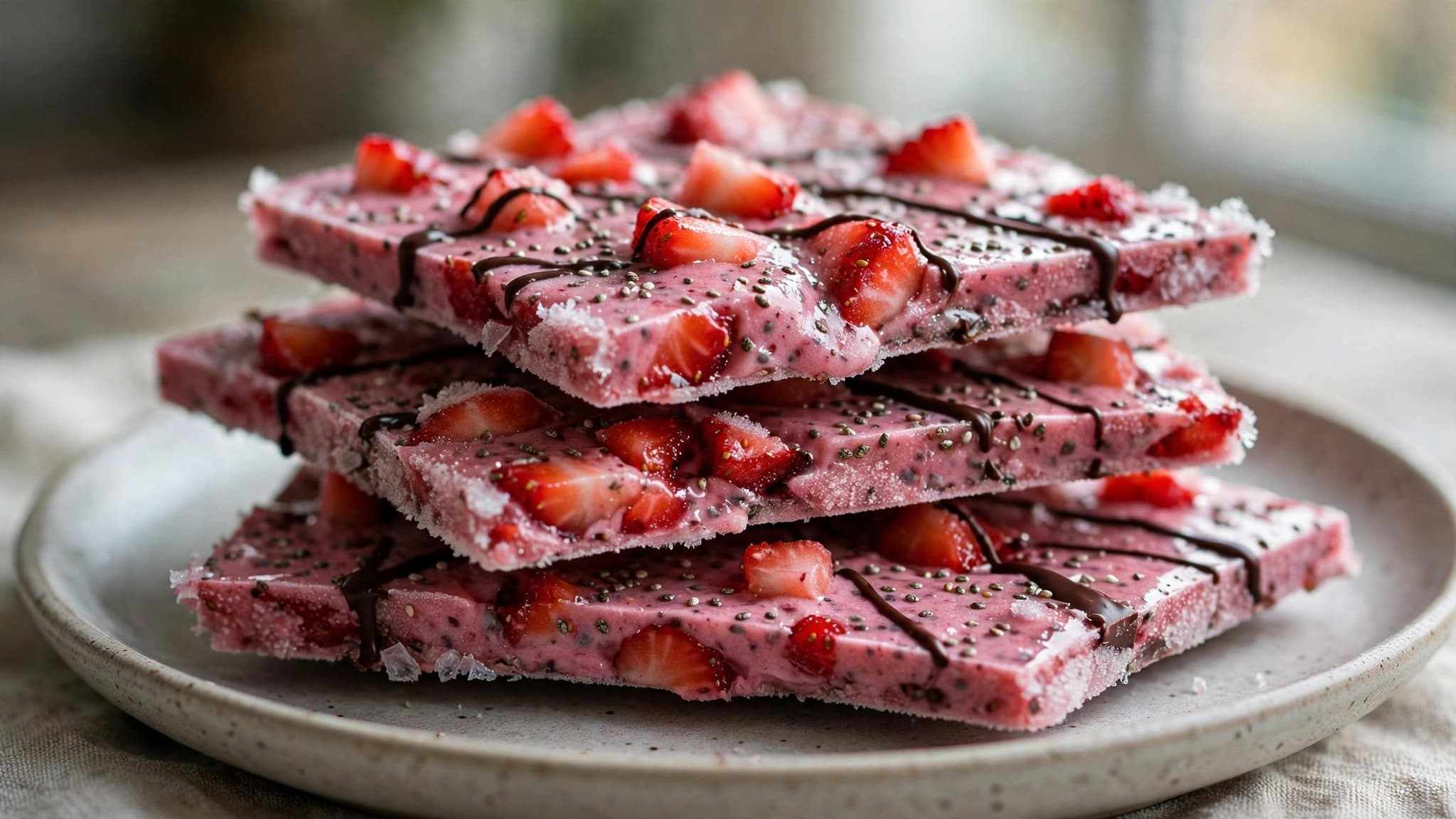 High-Protein Strawberry Frozen Yogurt Bark Healthy High Protein Snack Ideas You’ll Actually Make