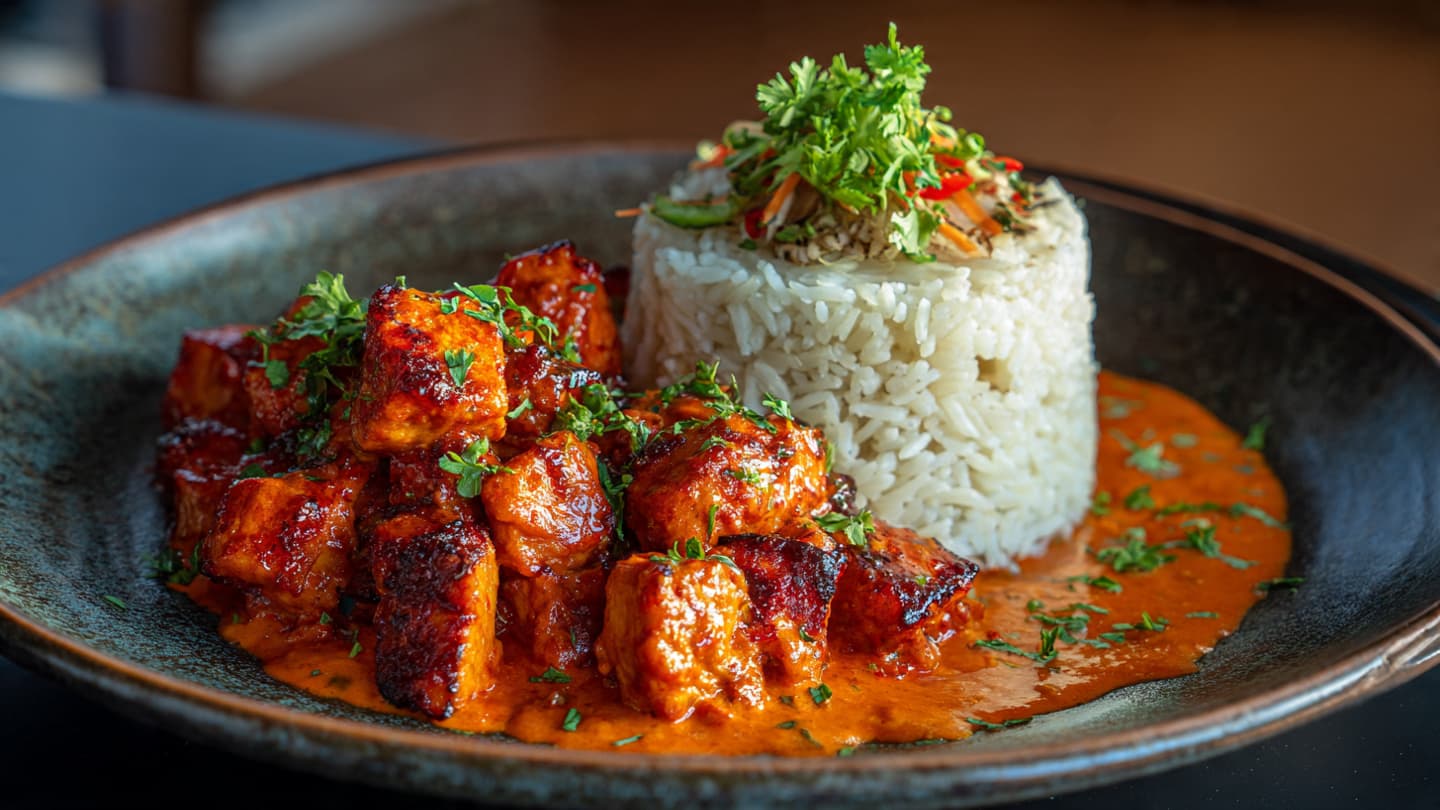 Crispy Bang Bang Chicken with Coconut Rice