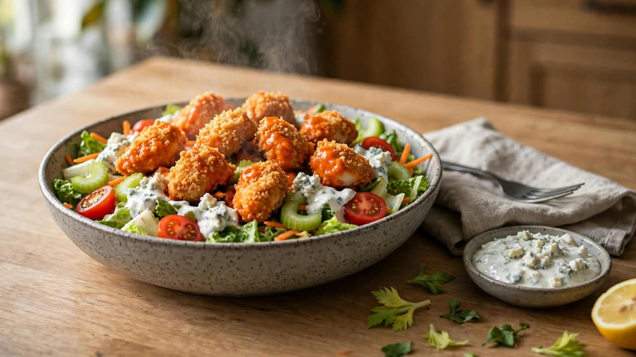 Crispy Air-Fryer Buffalo Chicken Salad
